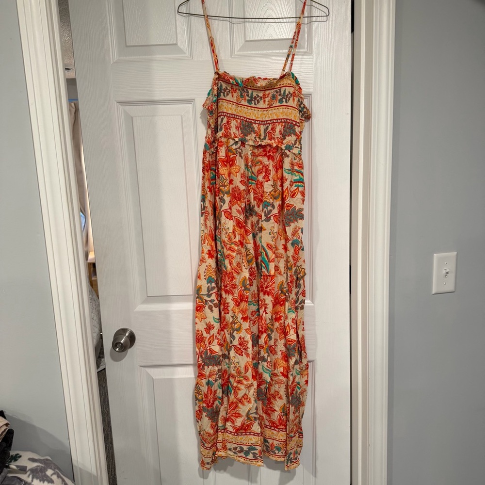 Cupshe Floral Maxi Dress - Red and Green
